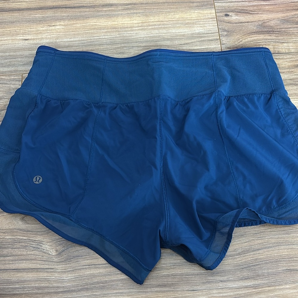 Blue Lululemon runnings shorts
